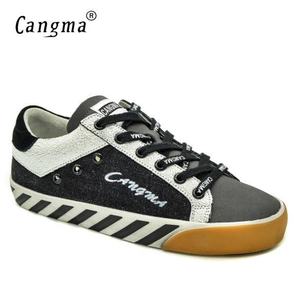 CANGMA Original Canvas Sneakers Woman Shoes Spring Autumn Handmade Vintage Black Ladies Shoes Merk Schoenen Girl Scarpa