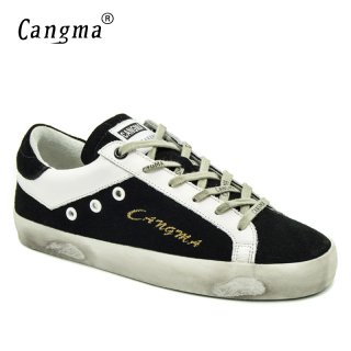 CANGMA Original Deluxe Sneakers Women Casual Shoes Autumn Breathable Balck Cow Suede Ladies Durable Shoes Mujeres