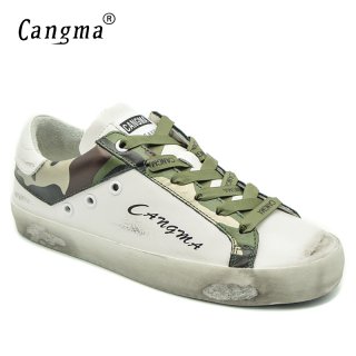 CANGMA Brand Woman Shoes White Sneakers Women Genuine Leather Ons Footwear Camouflage Shoes Ladies Adult Designer Female Shoes