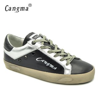 CANGMA Woman Shoes Brand Black Female Shoes Genuine Leather Sneakers Ladies Shoes Breathable Adult Trainers Footwear