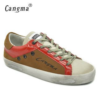 CANGMA Shoes Woman Brown Designer Shoes Casual Genuine Leather Sneakers Lady Breathable Female Shoes Newest Footwear